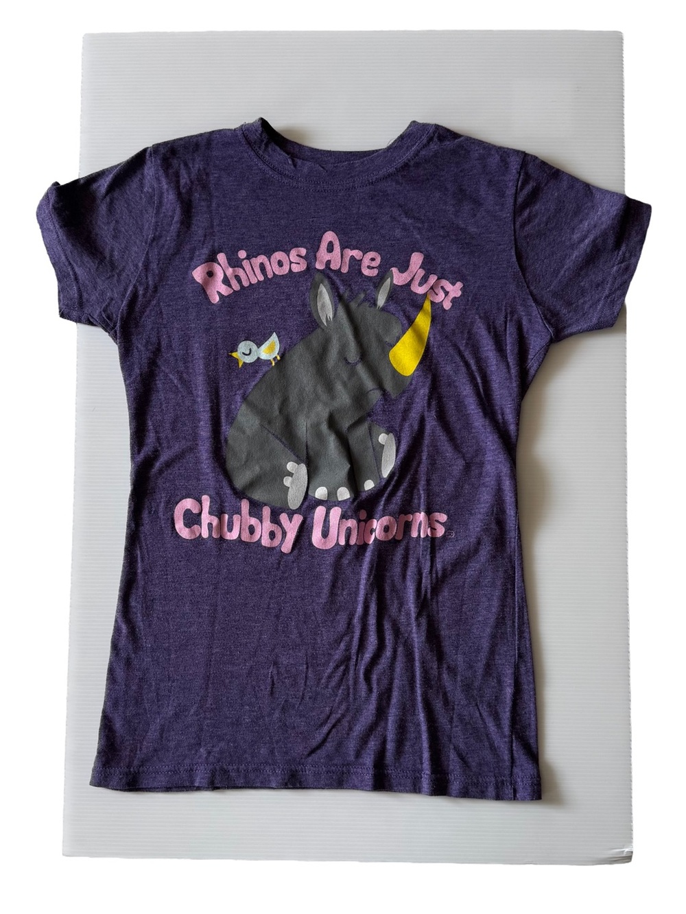 Purple Graphic Tee - “Rhinos Are Just Chubby Unicorns”